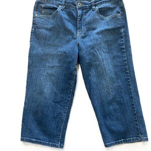 BandolinoBlu Ladies Pants 12 Denim Blue Pocket Bling Capri